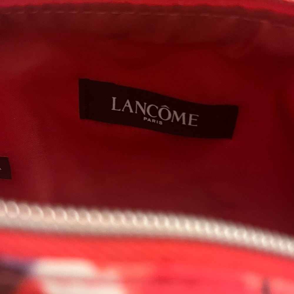 Lancôme Paris Cosmetic Makeup Bag Lip Print Travel Train Case Eiffel Tower Charm - Picture 3 of 6